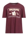 True Religion Man T-shirt Burgundy Size L Cotton