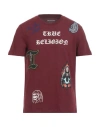 True Religion Man T-shirt Burgundy Size L Cotton In Red