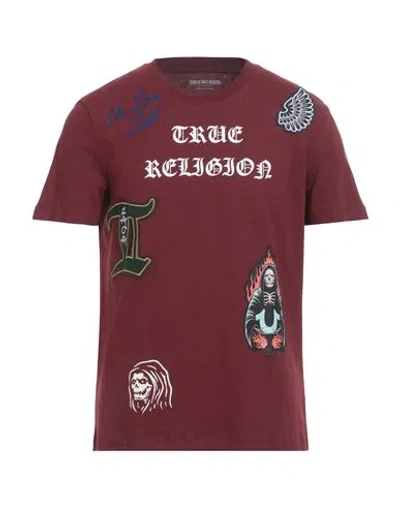 True Religion Man T-shirt Burgundy Size L Cotton