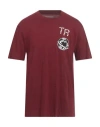 True Religion Man T-shirt Burgundy Size M Cotton In Red
