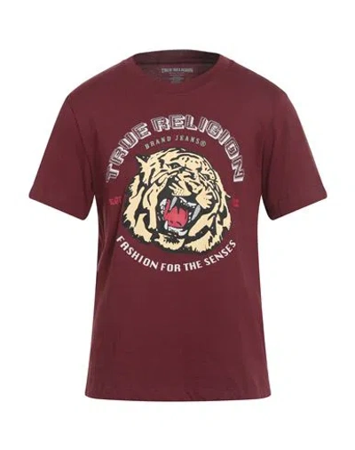 True Religion Man T-shirt Burgundy Size Xs Cotton In Multi