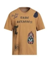 True Religion Man T-shirt Camel Size L Cotton In Orange