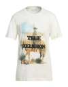True Religion Man T-shirt Cream Size L Cotton In White