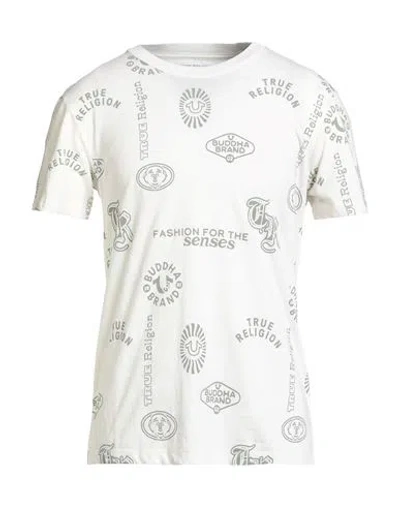 TRUE RELIGION TRUE RELIGION MAN T-SHIRT IVORY SIZE L COTTON