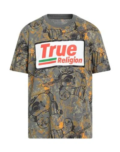 True Religion Man T-shirt Military Green Size L Cotton