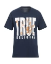 True Religion Man T-shirt Navy Size M Cotton In Navy