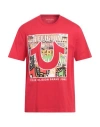 True Religion Man T-shirt Red Size L Cotton In Red