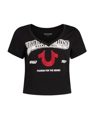 True Religion Man T-shirt Black Size L Cotton, Elastane
