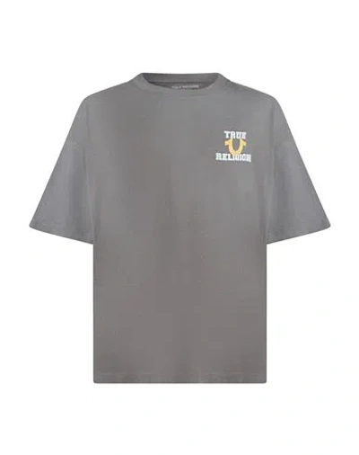True Religion Man T-shirt Charcoal Size L Cotton In Gray