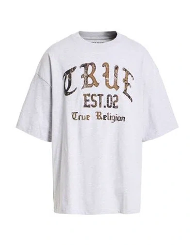 True Religion Man T-shirt Grey Size L Cotton, Polyester In Gray