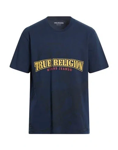 True Religion Man T-shirt Navy Size L Cotton In Blue