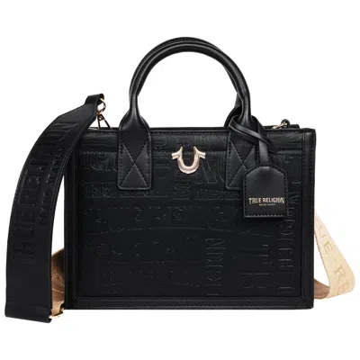 True Religion Mega Logo Modern Tote In Black