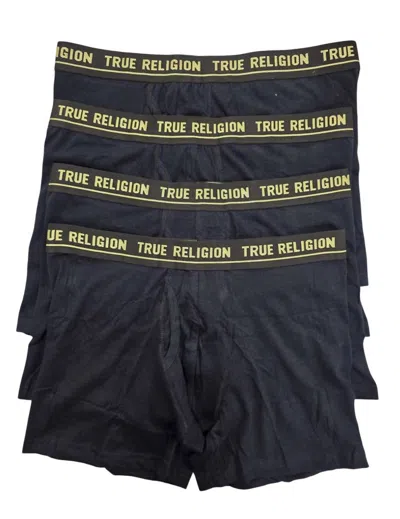 True Religion Men's 4-pack Modal Boxer Briefs In Black/gold