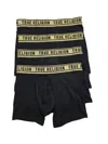 True Religion Men's 4-pack Modal Boxer Briefs In Gold/black