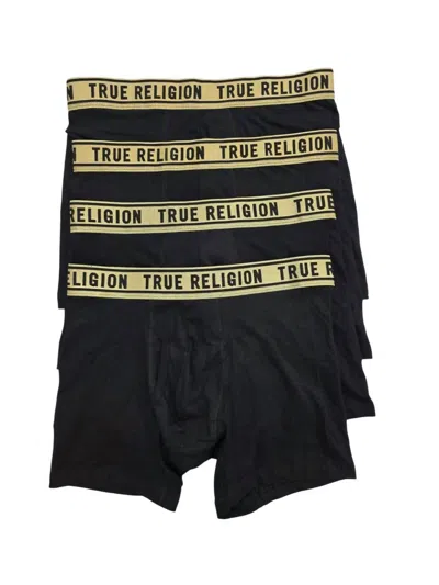 True Religion Men's 4-pack Modal Boxer Briefs In Gold/black