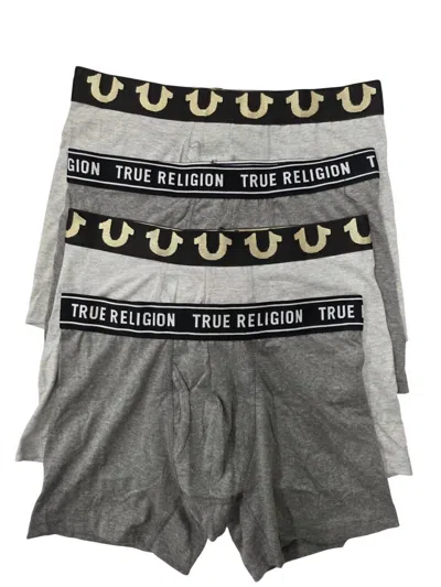 True Religion Men's 4-pack Modal Boxer Briefs In Grey Multi In Gray