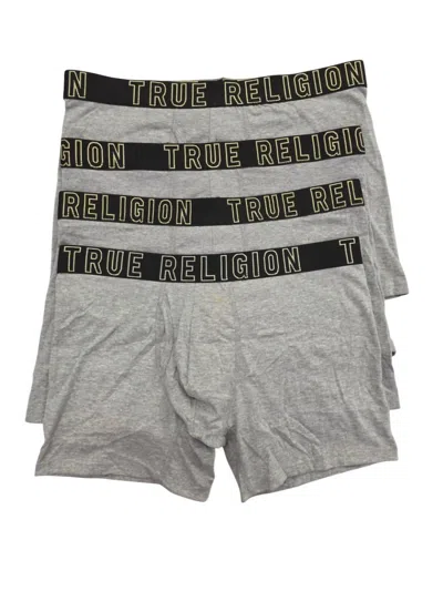 True Religion Men's 4-pack Modal Boxer Briefs In Grey/black/gold