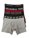 True Religion Men's 4-pack Modal Boxer Briefs In Red/grey/black