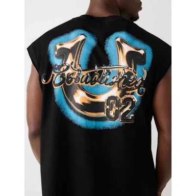 True Religion Men's Airbrush Heavyweight Cut-off Tank Top In Black