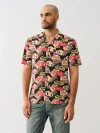 True Religion Men's Short Sleeve Camp Allover Print Shirt In Brown