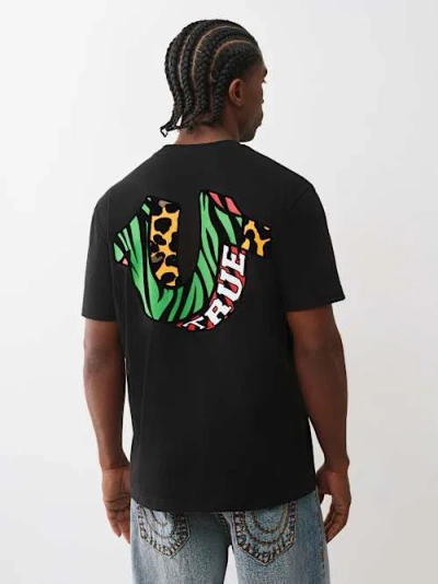 True Religion Men's Animal Print Horseshoe T-shirt In Black