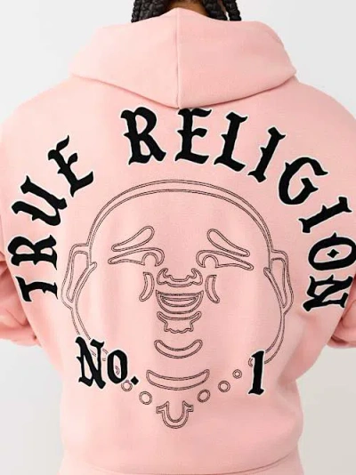 True Religion Men's Authentic Logo Zip Hoodie In Pink
