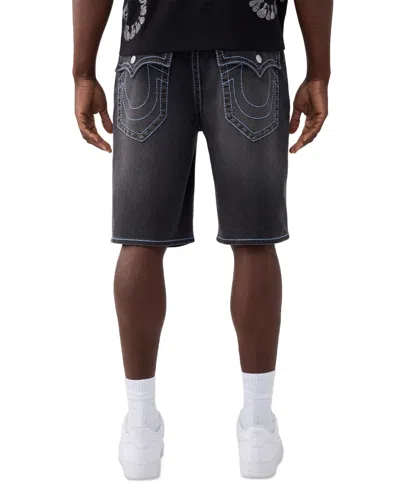 True Religion Men's Baggy Big T Flap Denim Shorts In Blue
