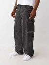 True Religion Men's Baggy Big T Leopard Carpenter Pant In Black
