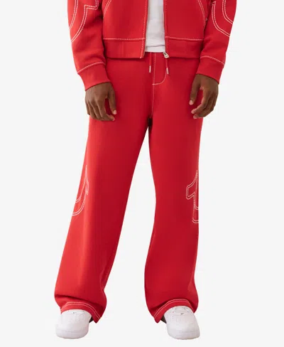 True Religion Baggy Big T Cotton Blend Sweatpants In Red