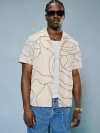 True Religion Men's Baseball Stitch Camp Collar Shirt In Neutral