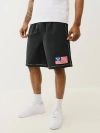 True Religion Men's Belted Nylon True Flag Short In Black