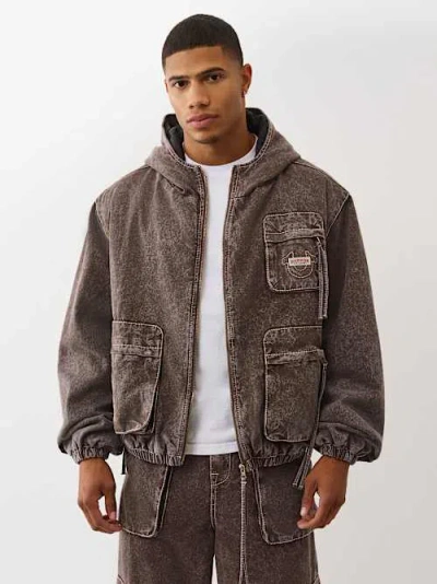 True Religion Men's Big T Boxy Carpenter Jacket In Brown