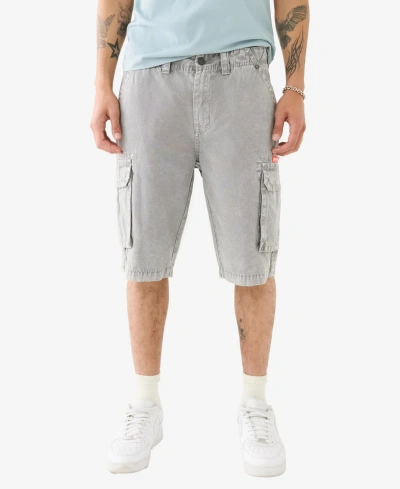 True Religion Men's Big T Cargo Shorts In Granite Gray