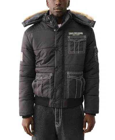 True Religion Men's Big T Convertible Puffer Jacket In Phantom