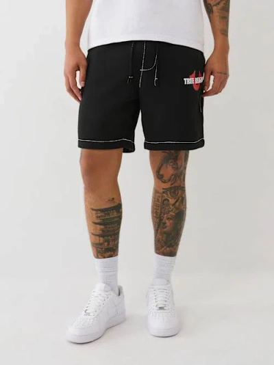 True Religion Men's Big T Distressed Sweatshorts