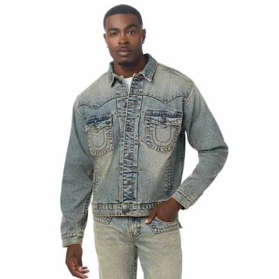 True Religion Men's Big T Oversized Denim Jacket In Blue