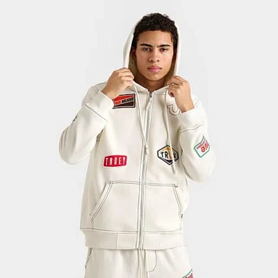 True Religion Men's Big T Patch Full-zip Hoodie In Vapor Grey
