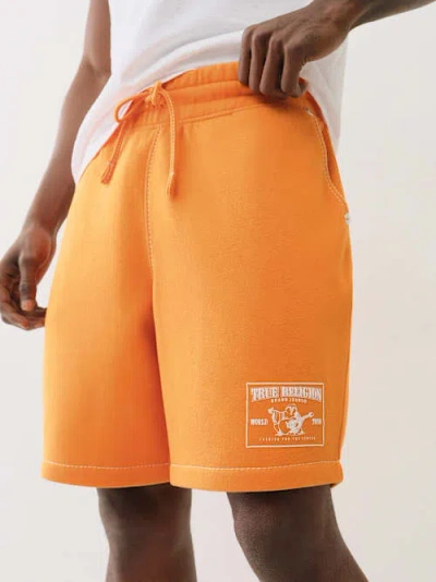 True Religion Men's Big T Sweat Short In Orange