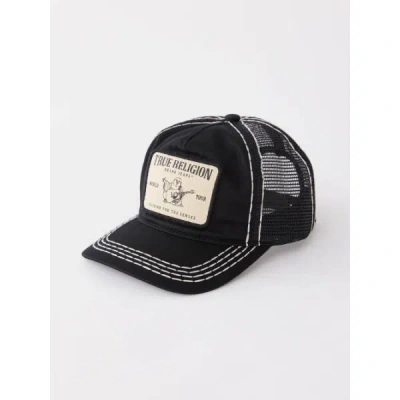 True Religion Men's Big T Trucker Hat In Black
