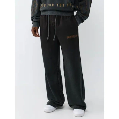 True Religion Men's Big T Washed Baggy Sweatpant In Black