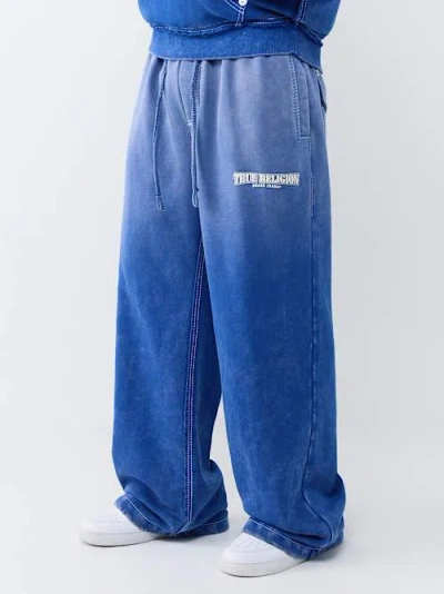 True Religion Men's Big T Washed Baggy Sweatpant In Blue
