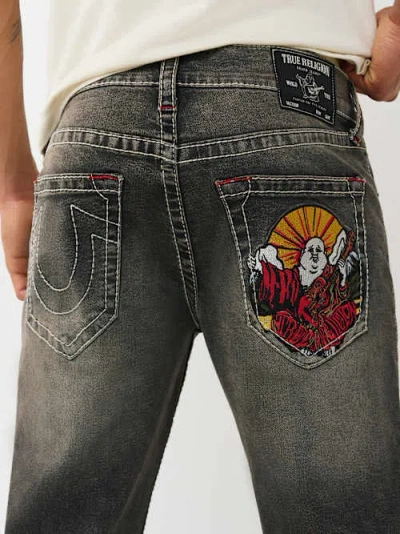 True Religion Men's Billy Big T Embroidered Buddha Pocket Bootcut Jean In Gray