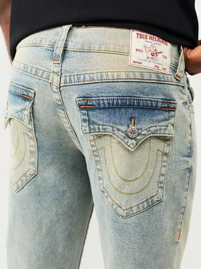 True Religion Men's Billy Flap Bootcut Jean 34" In Blue