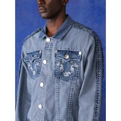 True Religion Men's Blu Religion Boxy Trucker Jacket Super T In Blue