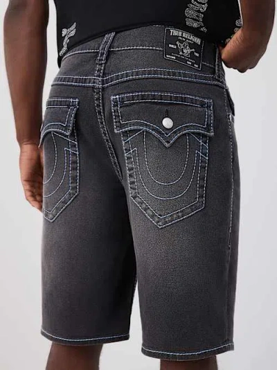 True Religion Men's Bobby Big T Flap Baggy Short In Black