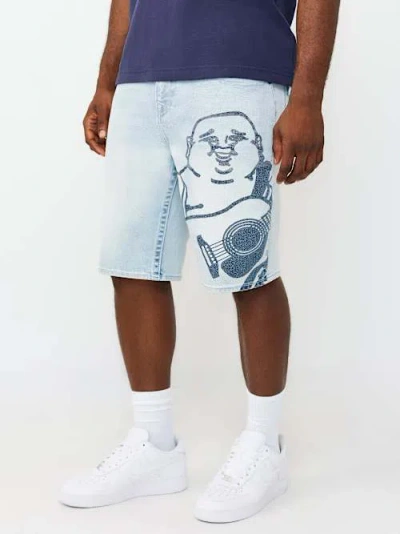 True Religion Men's Bobby Buddha Flap Baggy Short In Blue