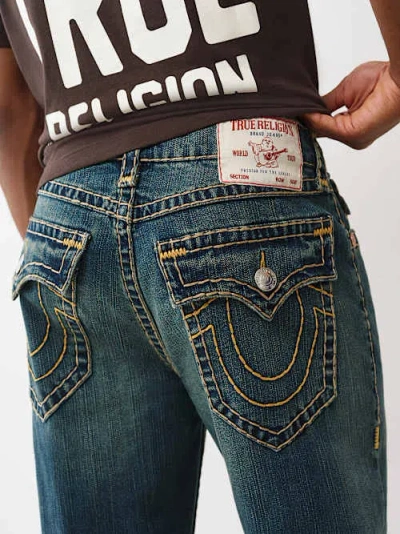 True Religion Men's Bobby Super T Baggy Jean 32" In Blue