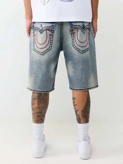 True Religion Men's Bobby Super T Baggy Short In Blue