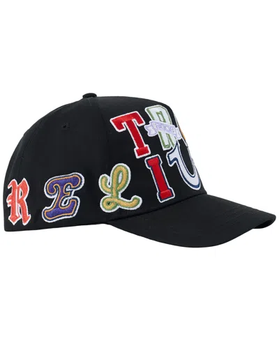 True Religion Men's Bold Logo Horseshoe Baseball Hat In Jet Black