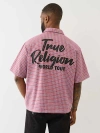 True Religion Men's Boxy Grid Stripe Sport Shirt